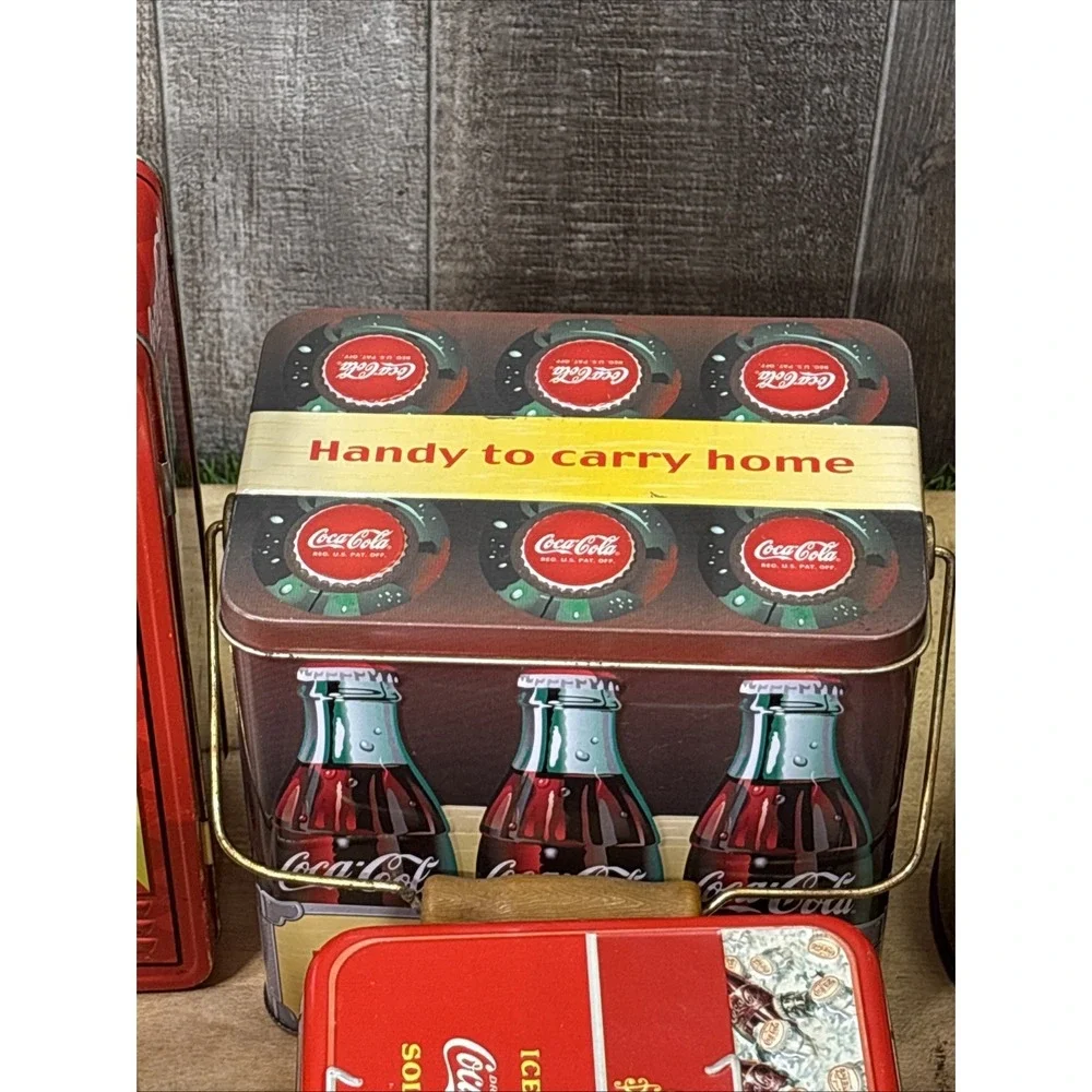 Vintage Coca-Cola Collectibles Lot 12 Pc Tins Puzzles Cards Candy Tin Decor